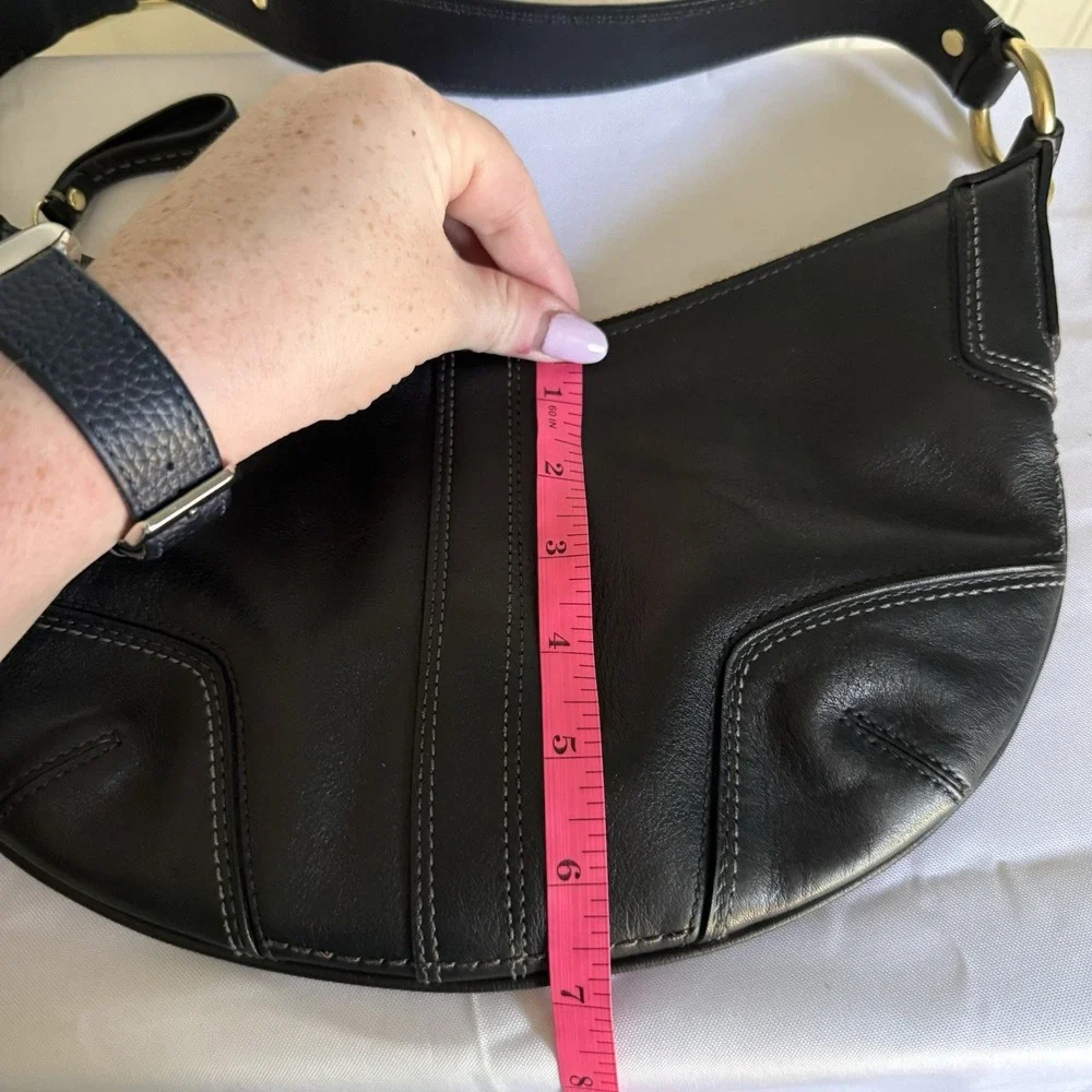 Coach 11372 Black Leather Ergo Hobo Crescent Shoulder Bag Purse Handbag Y2K 2007
